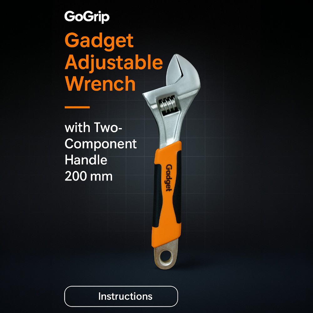 Gadget Adjustable Wrench with Two-Component Handle 200 mm - Image 2