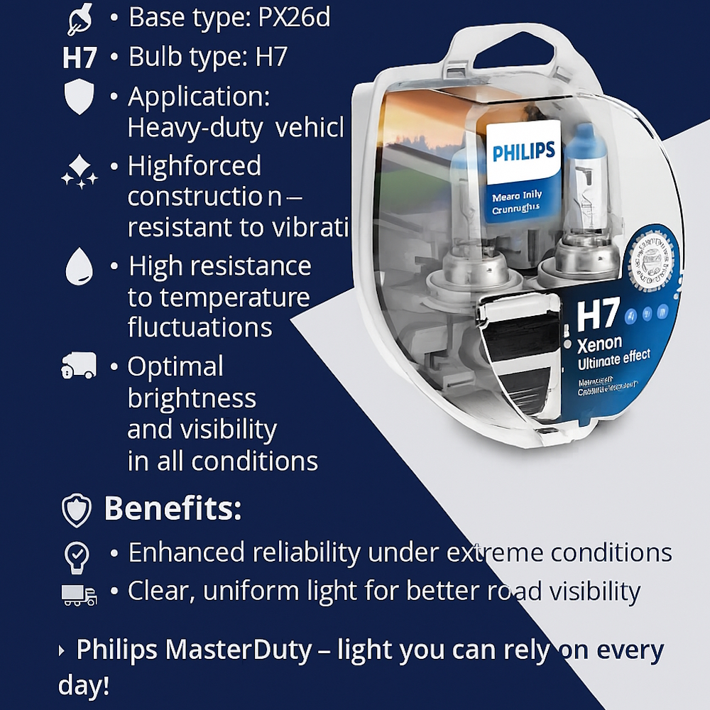 Philips 24V H7 Master Duty 70W PX26d Bulb - Image 3